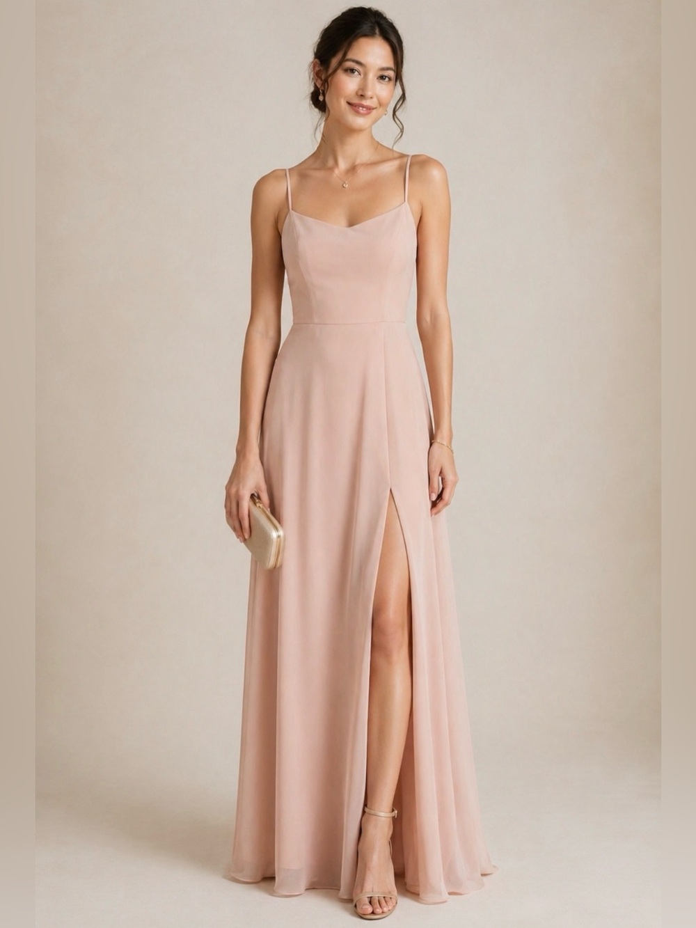 JENNY YOO KIARA SOFT BLUSH BRIDESMAID DRESS